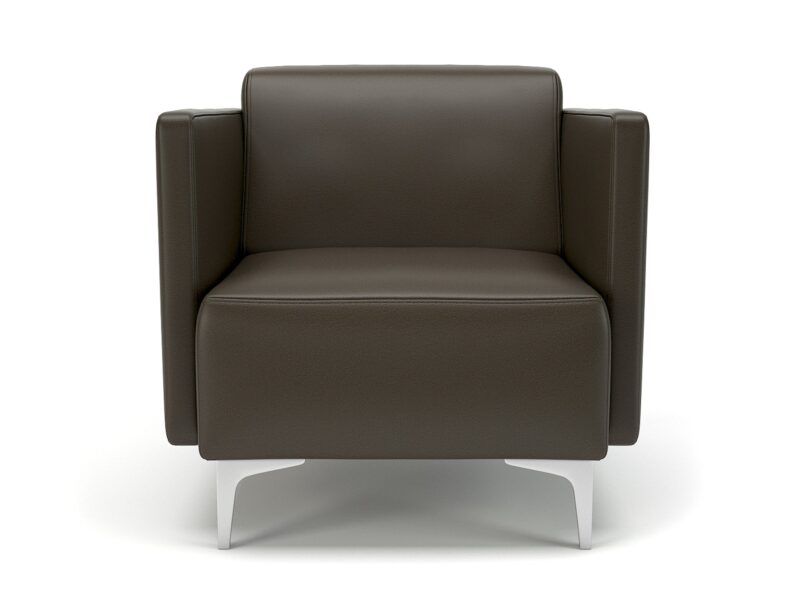Napa Slim Arm 75cm Wide Armchair in Cristina Marrone Ultima Faux Leather - Image 50