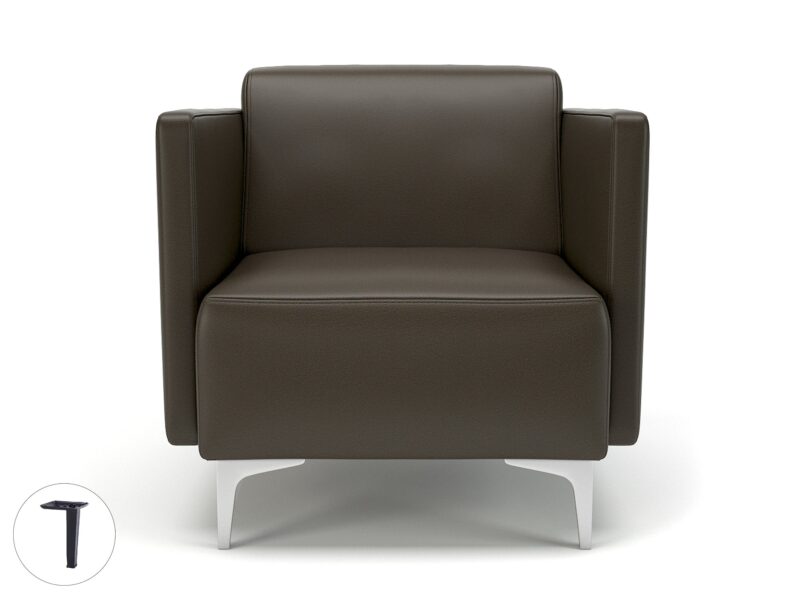 Napa Slim Arm 75cm Wide Armchair in Cristina Marrone Ultima Faux Leather - Image 53