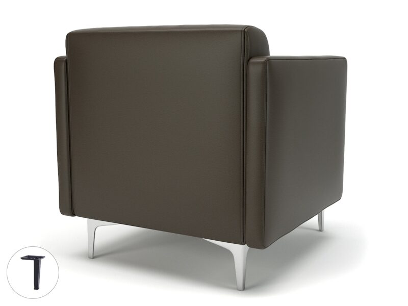 Napa Slim Arm 75cm Wide Armchair in Cristina Marrone Ultima Faux Leather - Image 54