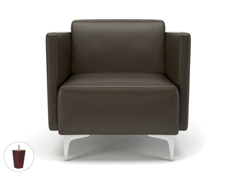 Napa Slim Arm 75cm Wide Armchair in Cristina Marrone Ultima Faux Leather - Image 56