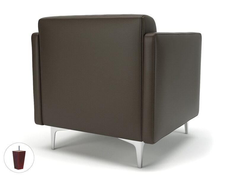 Napa Slim Arm 75cm Wide Armchair in Cristina Marrone Ultima Faux Leather - Image 57