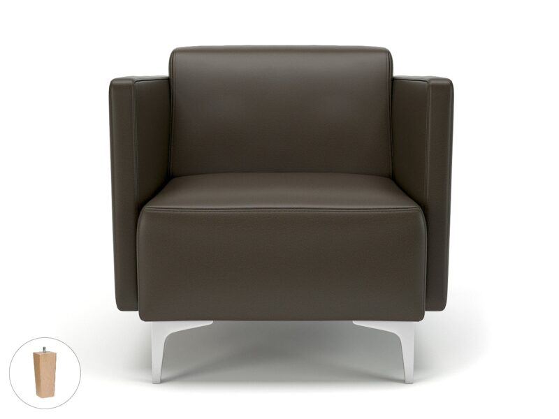 Napa Slim Arm 75cm Wide Armchair in Cristina Marrone Ultima Faux Leather - Image 59