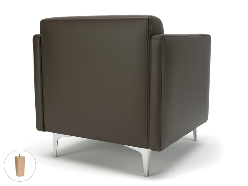 Napa Slim Arm 75cm Wide Armchair in Cristina Marrone Ultima Faux Leather - Image 60