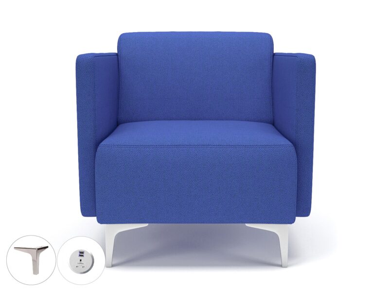 Napa Slim Arm 75cm Wide Armchair in Camira Era Fabric with Socket - Image 50