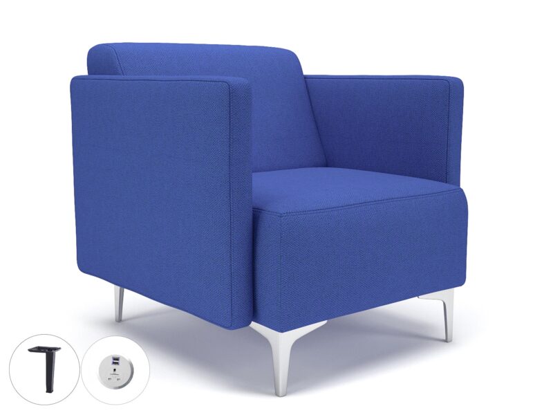Napa Slim Arm 75cm Wide Armchair in Camira Era Fabric with Socket - Image 52