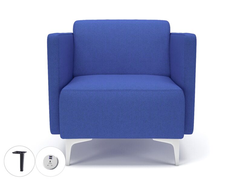 Napa Slim Arm 75cm Wide Armchair in Camira Era Fabric with Socket - Image 53