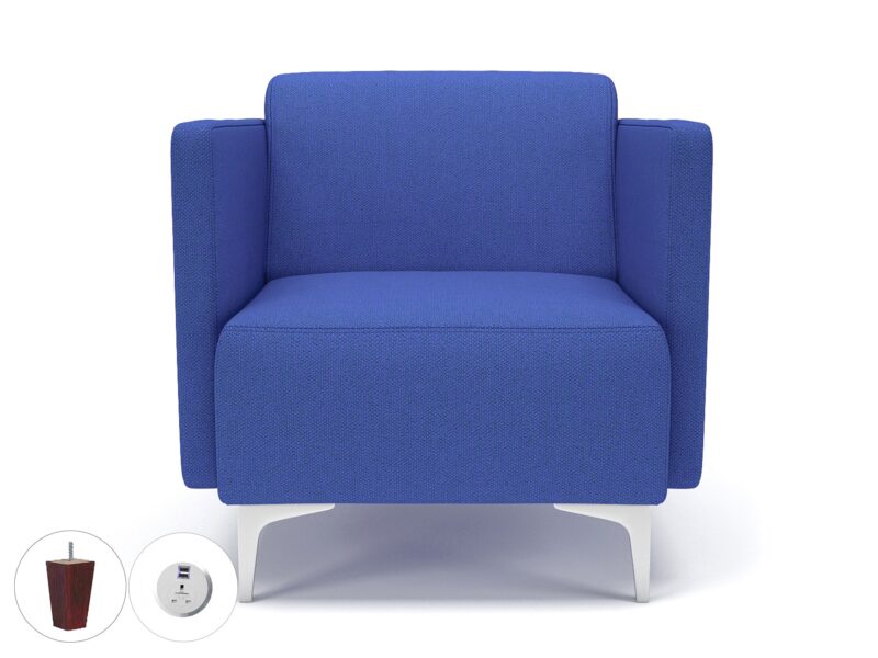 Napa Slim Arm 75cm Wide Armchair in Camira Era Fabric with Socket - Image 56
