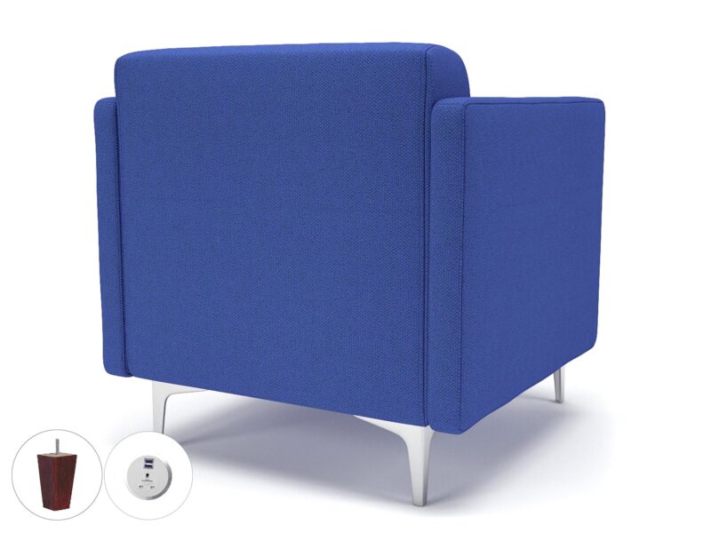 Napa Slim Arm 75cm Wide Armchair in Camira Era Fabric with Socket - Image 57