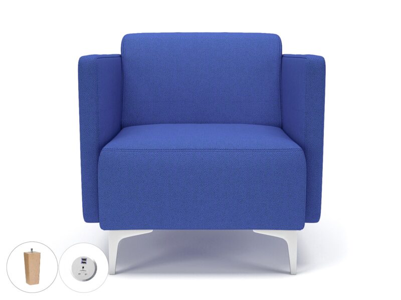 Napa Slim Arm 75cm Wide Armchair in Camira Era Fabric with Socket - Image 59