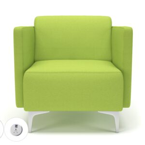Napa Slim Arm 75cm Wide Armchair in Camira Era Fabric with Socket - Image 62
