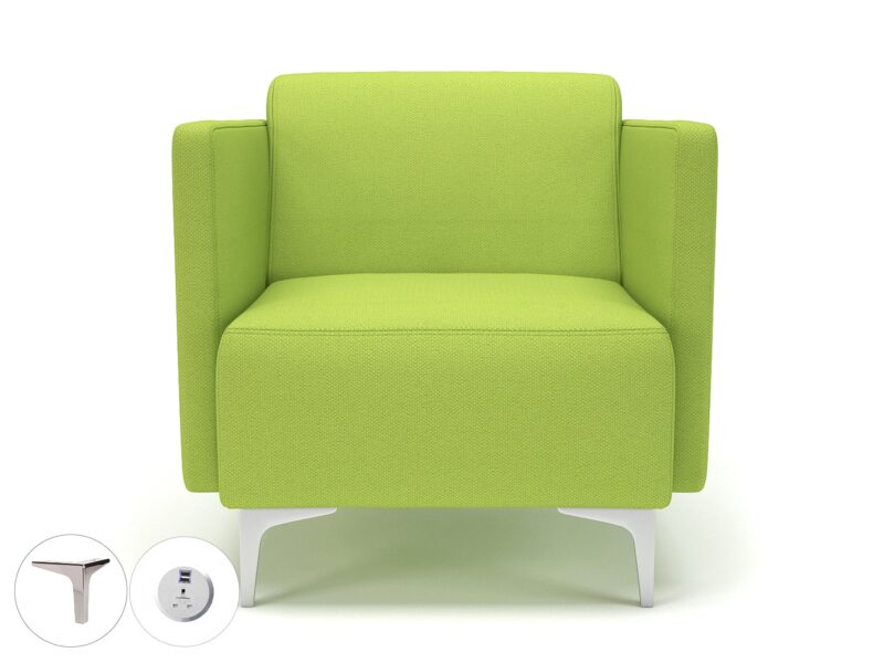 Napa Slim Arm 75cm Wide Armchair in Camira Era Fabric with Socket - Image 62