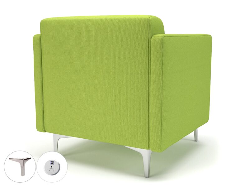 Napa Slim Arm 75cm Wide Armchair in Camira Era Fabric with Socket - Image 63