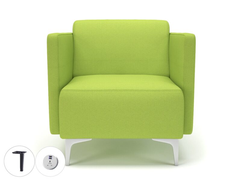 Napa Slim Arm 75cm Wide Armchair in Camira Era Fabric with Socket - Image 65