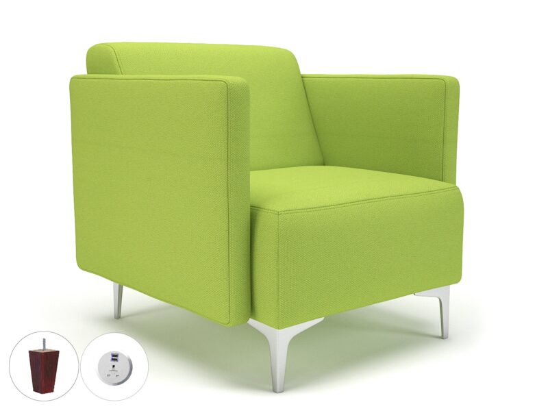 Napa Slim Arm 75cm Wide Armchair in Camira Era Fabric with Socket - Image 67