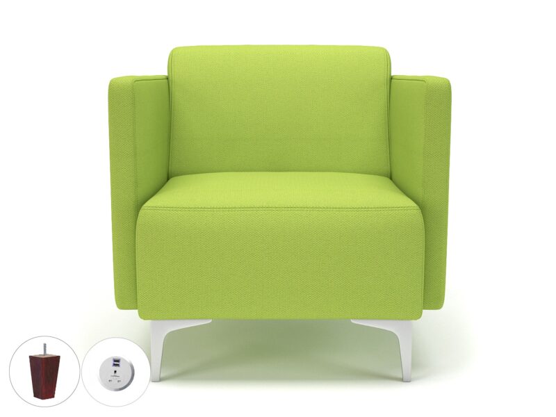 Napa Slim Arm 75cm Wide Armchair in Camira Era Fabric with Socket - Image 68