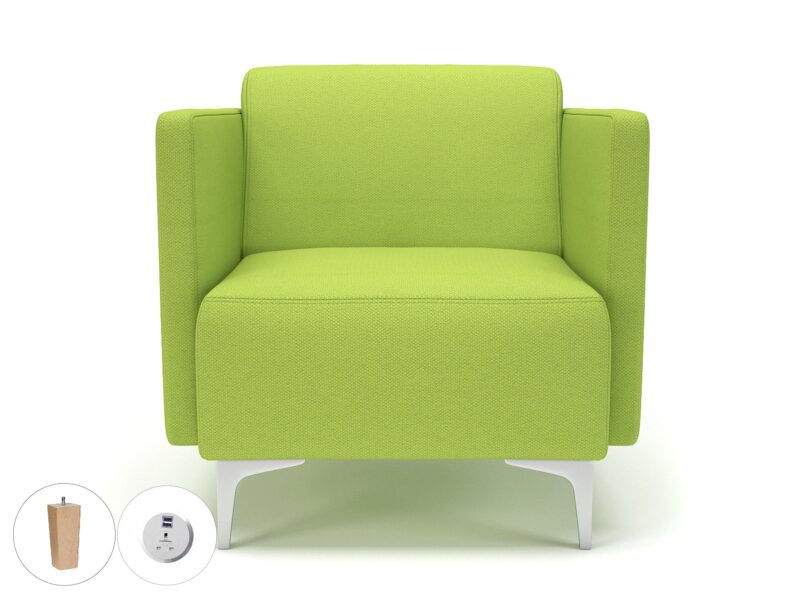 Napa Slim Arm 75cm Wide Armchair in Camira Era Fabric with Socket - Image 71