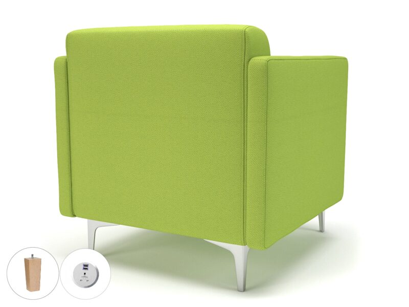 Napa Slim Arm 75cm Wide Armchair in Camira Era Fabric with Socket - Image 72
