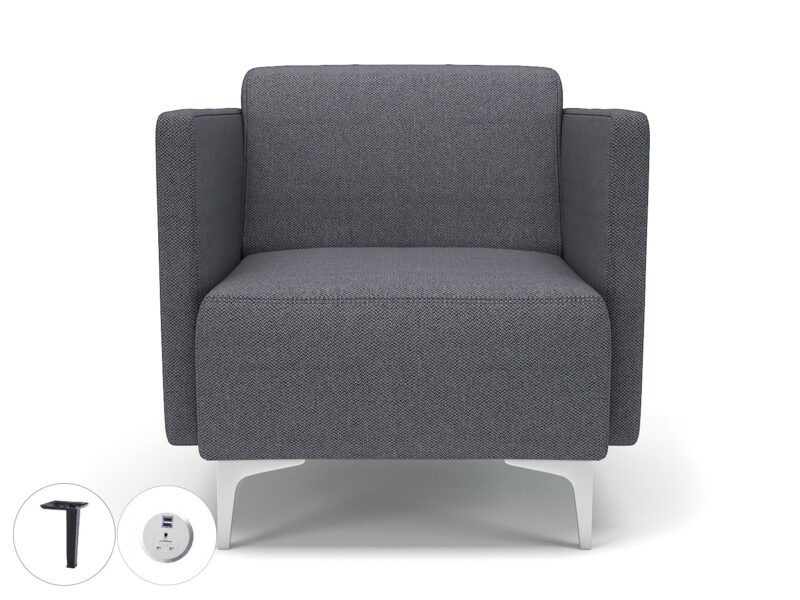 Napa Slim Arm 75cm Wide Armchair in Camira Era Fabric with Socket - Image 77