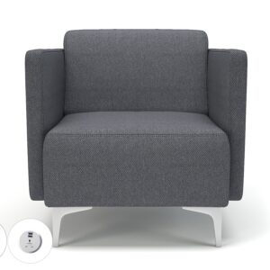 Napa Slim Arm 75cm Wide Armchair in Camira Era Fabric with Socket - Image 80