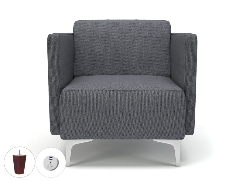 Napa Slim Arm 75cm Wide Armchair in Camira Era Fabric with Socket - Image 80