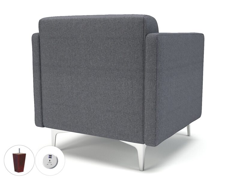Napa Slim Arm 75cm Wide Armchair in Camira Era Fabric with Socket - Image 81