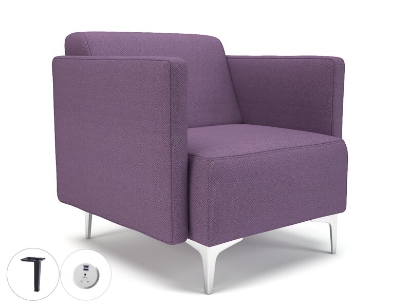 Napa Slim Arm 75cm Wide Armchair in Camira Era Fabric with Socket - Image 88