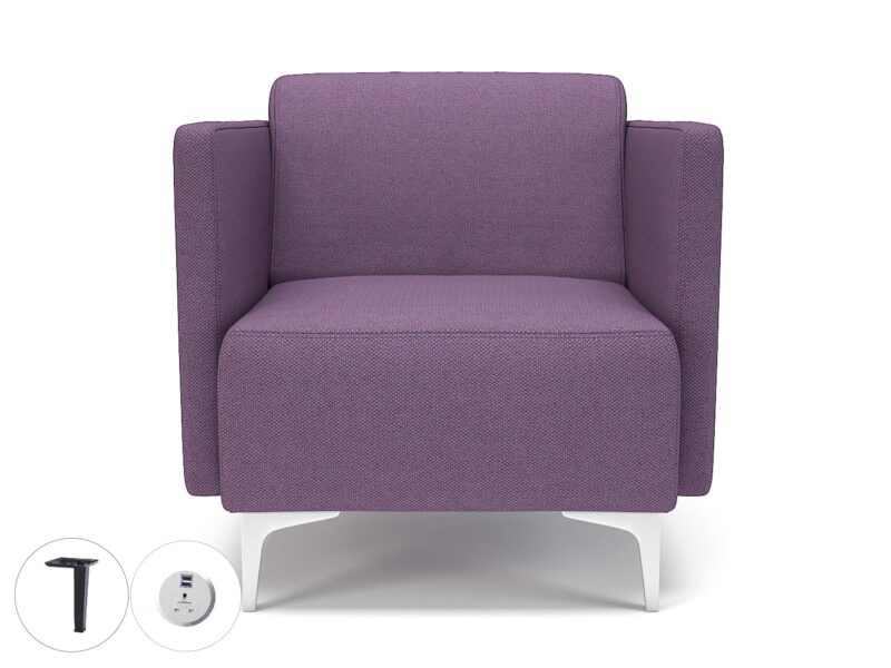 Napa Slim Arm 75cm Wide Armchair in Camira Era Fabric with Socket - Image 89