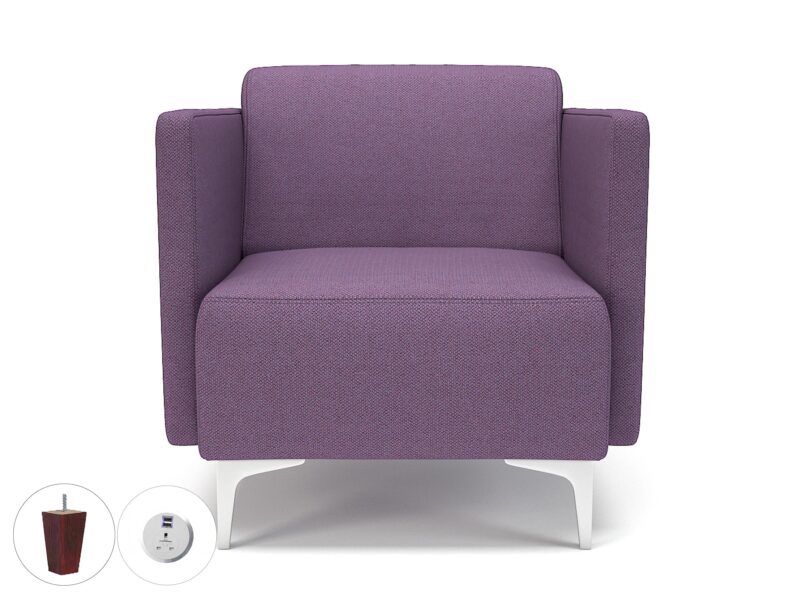 Napa Slim Arm 75cm Wide Armchair in Camira Era Fabric with Socket - Image 92
