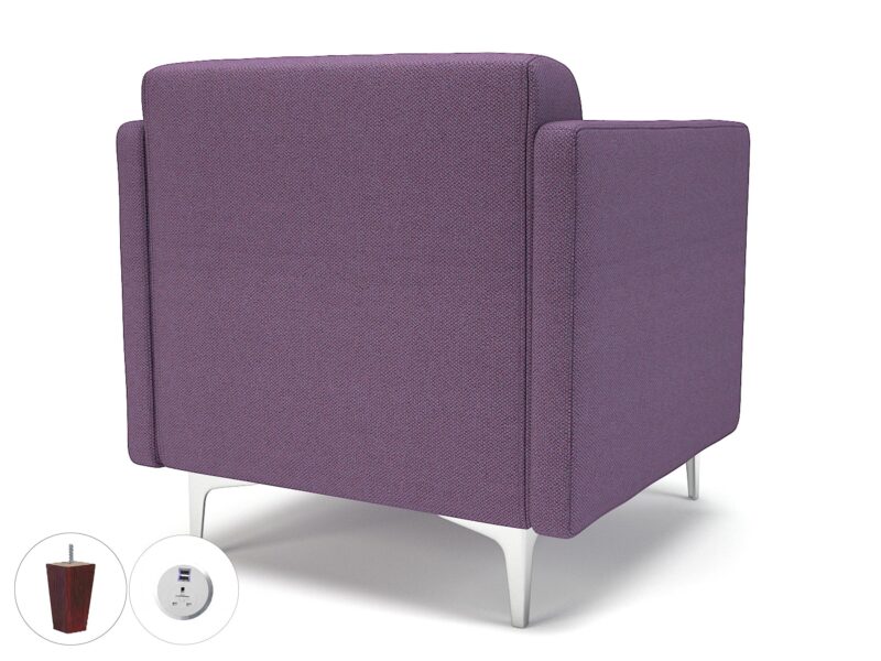 Napa Slim Arm 75cm Wide Armchair in Camira Era Fabric with Socket - Image 93