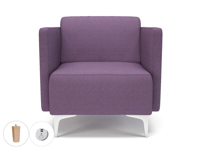 Napa Slim Arm 75cm Wide Armchair in Camira Era Fabric with Socket - Image 95