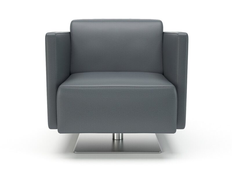 Napa Slim Arm 75cm Wide Swivel Armchair in Cristina Marrone Ultima Faux Leather - Image 2