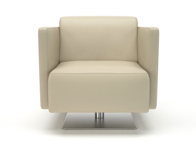 Napa Slim Arm 75cm Wide Swivel Armchair in Cristina Marrone Ultima Faux Leather - Image 5