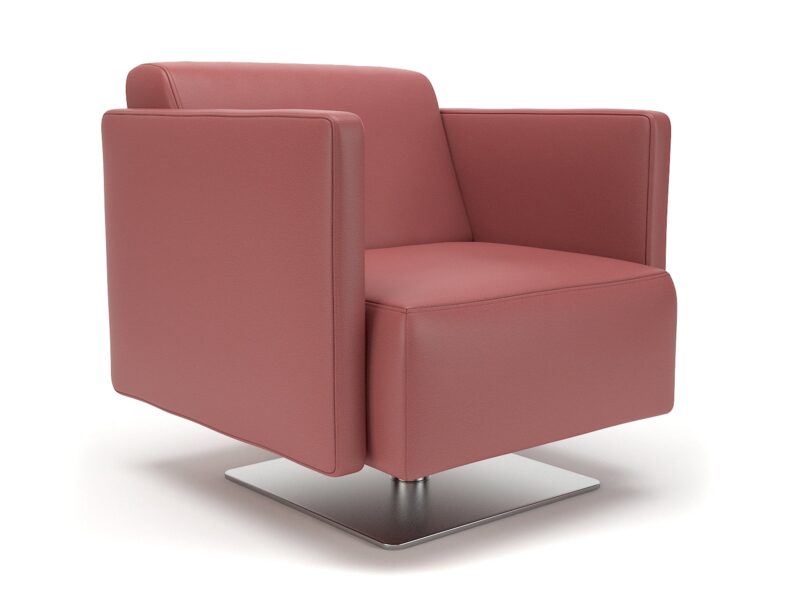 Napa Slim Arm 75cm Wide Swivel Armchair in Cristina Marrone Ultima Faux Leather - Image 7