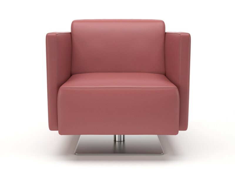 Napa Slim Arm 75cm Wide Swivel Armchair in Cristina Marrone Ultima Faux Leather - Image 8