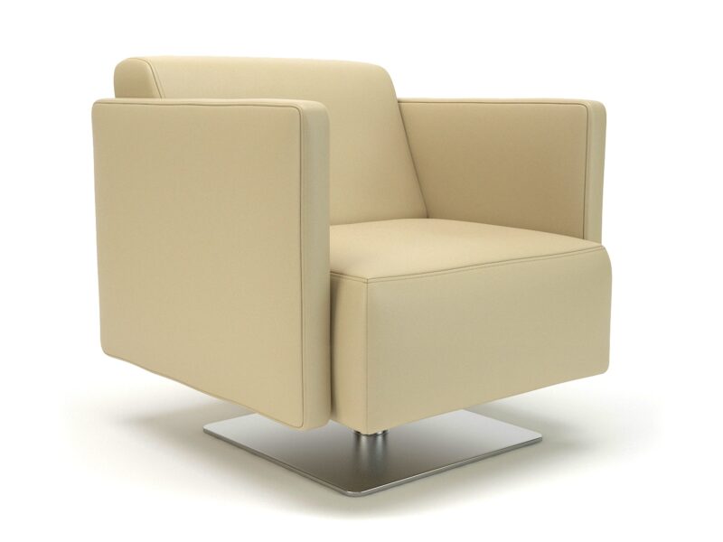 Napa Slim Arm 75cm Wide Swivel Armchair in Cristina Marrone Ultima Faux Leather - Image 10