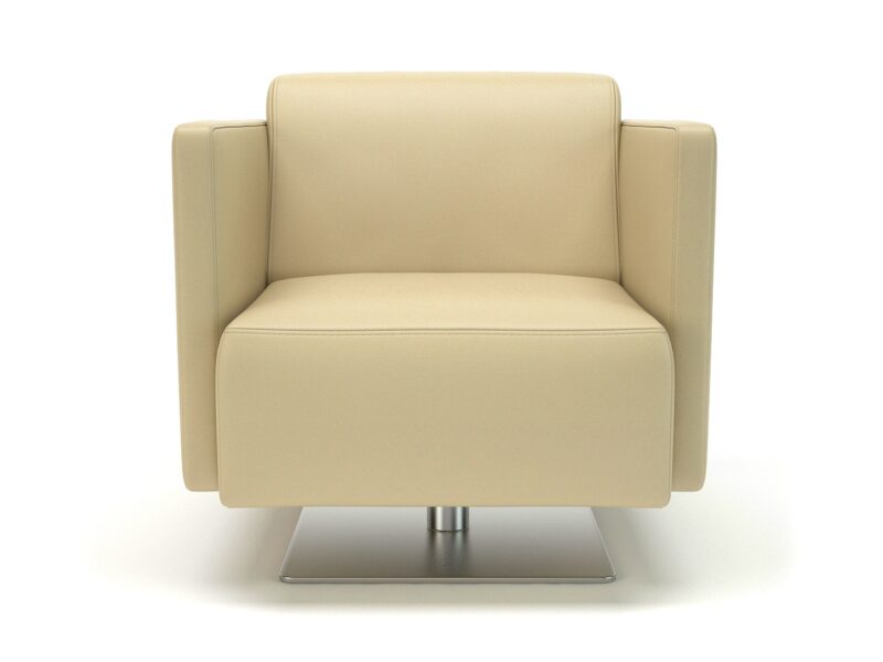 Napa Slim Arm 75cm Wide Swivel Armchair in Cristina Marrone Ultima Faux Leather - Image 11