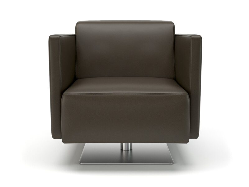 Napa Slim Arm 75cm Wide Swivel Armchair in Cristina Marrone Ultima Faux Leather - Image 14