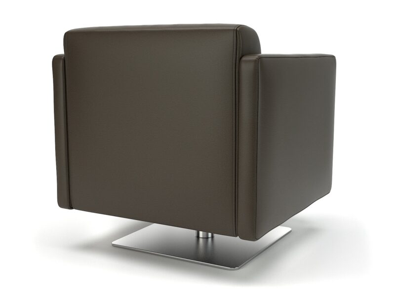 Napa Slim Arm 75cm Wide Swivel Armchair in Cristina Marrone Ultima Faux Leather - Image 15