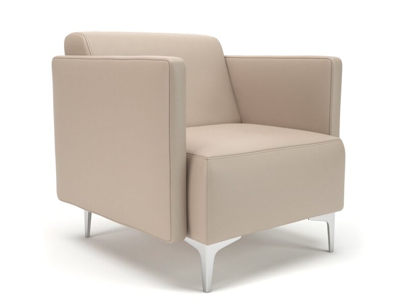 Napa Slim Arm 75cm Wide Armchair in Cristina Marrone Ultima Faux Leather - Image 61