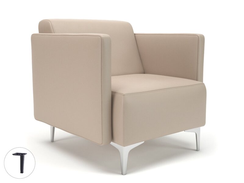 Napa Slim Arm 75cm Wide Armchair in Cristina Marrone Ultima Faux Leather - Image 64