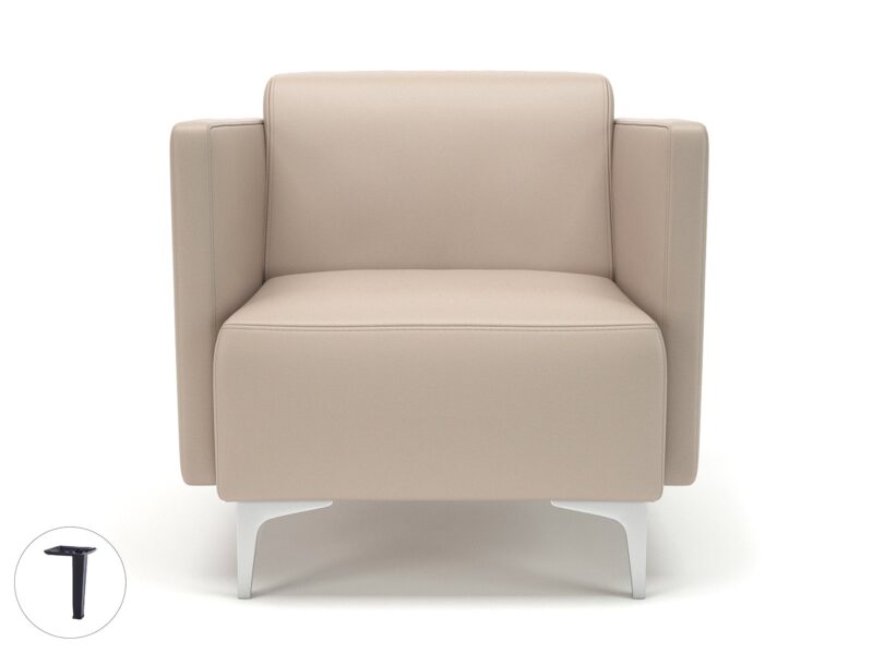 Napa Slim Arm 75cm Wide Armchair in Cristina Marrone Ultima Faux Leather - Image 65