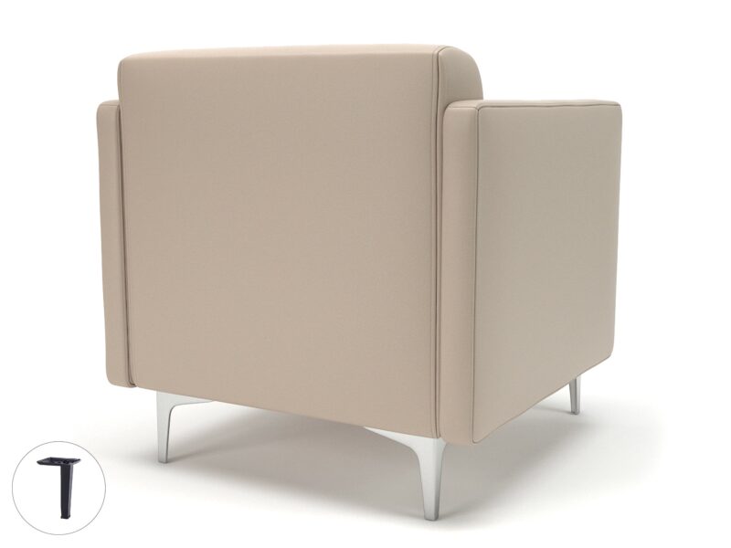 Napa Slim Arm 75cm Wide Armchair in Cristina Marrone Ultima Faux Leather - Image 66
