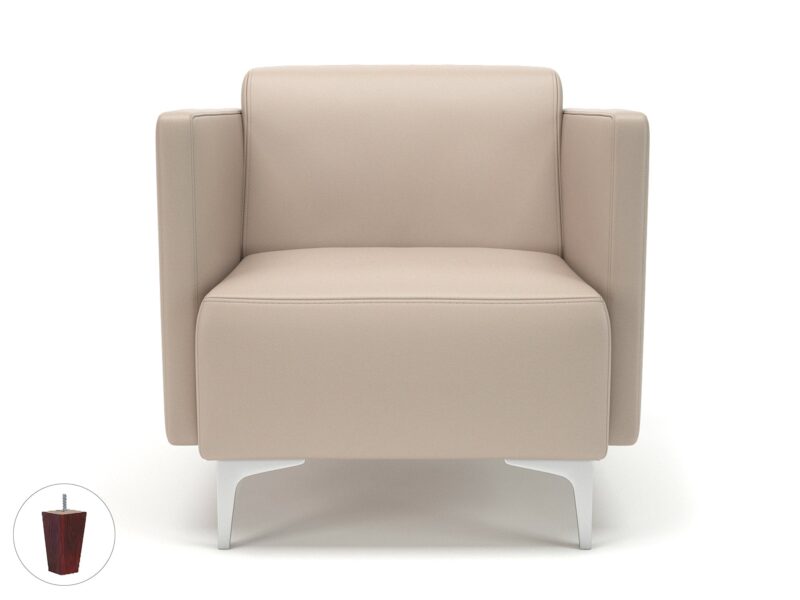 Napa Slim Arm 75cm Wide Armchair in Cristina Marrone Ultima Faux Leather - Image 68