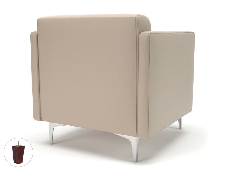 Napa Slim Arm 75cm Wide Armchair in Cristina Marrone Ultima Faux Leather - Image 69