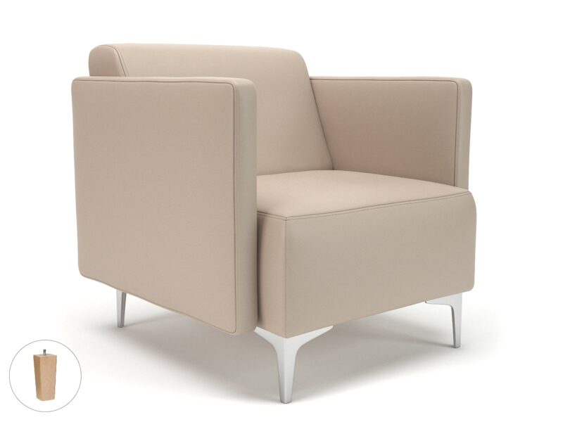 Napa Slim Arm 75cm Wide Armchair in Cristina Marrone Ultima Faux Leather - Image 70
