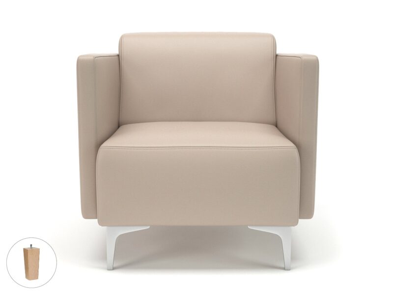 Napa Slim Arm 75cm Wide Armchair in Cristina Marrone Ultima Faux Leather - Image 71