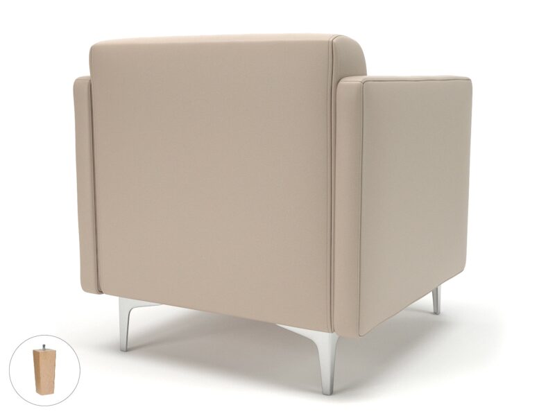 Napa Slim Arm 75cm Wide Armchair in Cristina Marrone Ultima Faux Leather - Image 72