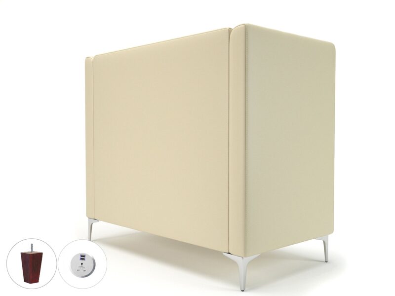 Altus 128cm Wide Privacy Booth in Cristina Marrone Ultima Faux Leather with Socket - Image 21