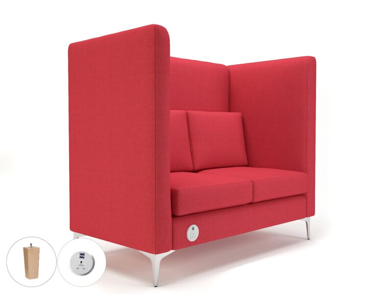 Altus 128cm Wide Privacy Booth in Camira Era Fabric with Socket - Image 13