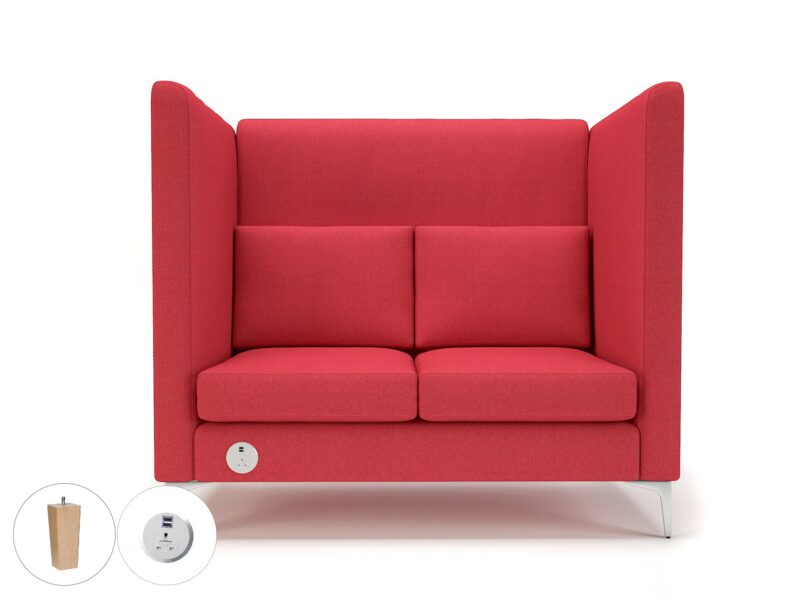 Altus 128cm Wide Privacy Booth in Camira Era Fabric with Socket - Image 14